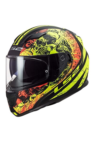 LS2 Stream Evo Throne Mat Siyah-neon Sarı Kask