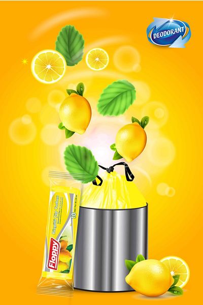 Floppy Lemon 55x60 Drawstring Garbage Bag 10 Pieces