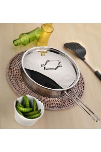 Hascevher Anett Çelik Tava 26x6 cm - Çelik Kapaklı