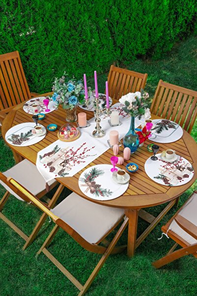 Realhomes Kozalak & Mum Temalı Özel Tasarım 6+1 Supla Runner Seti