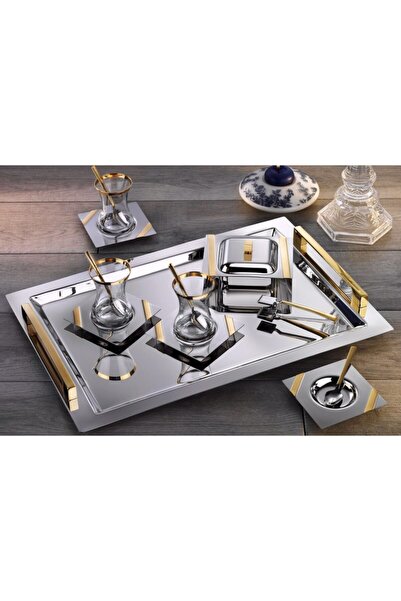 Tiamo Mira Gold Paslanmaz Çelik Çay Seti Takımı