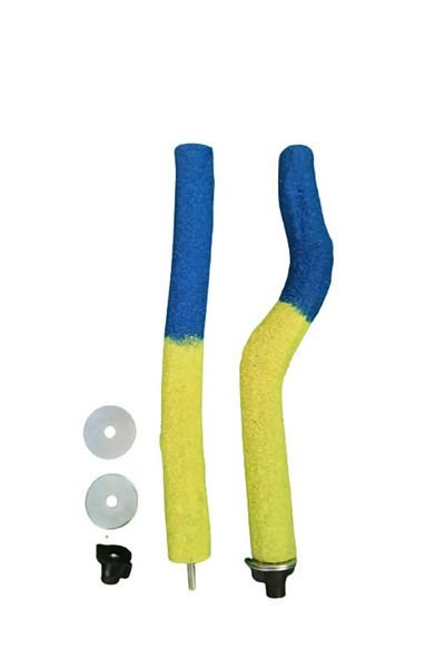 Wooden Bird Sandy Sultan Parrot Perch Yellow - Navy Blue