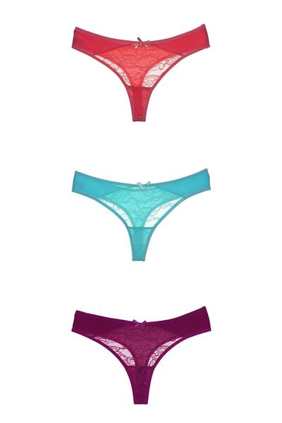 DEZALUX Set de 3 chiloți bikini tanga