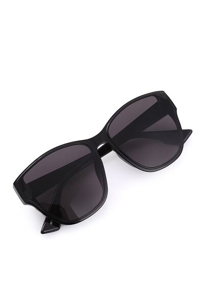 Angel Eyes Ae1848C3B4261 Glossy Black Frame Black Glass Geometric Women's Sunglasses