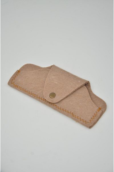 mottomia Single Light Brown Color Felt Handmade Sun and Reading Glasses Case