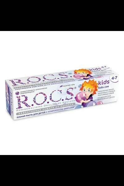 R.O.C.S. معجون أسنان روكس للأطفال 45 جرام - بطعم علكة البالون (4-7 سنوات)