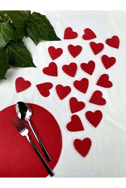 Kabak Home 20 قطعة من منتجات تزيين الطاولة على شكل قلوب عيد الحب مقاس 3 سم
