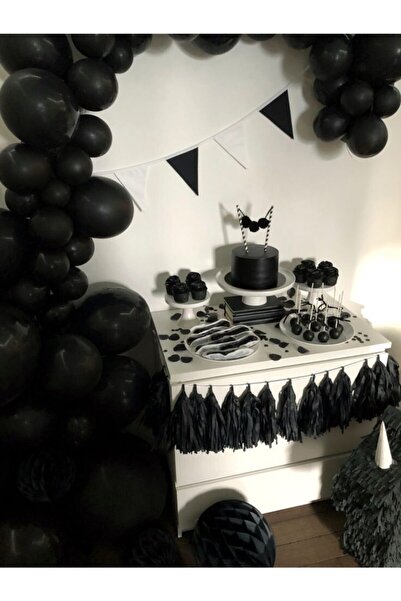 Kalisan 50 Adet Siyah Konsept Doğumgünü Balon