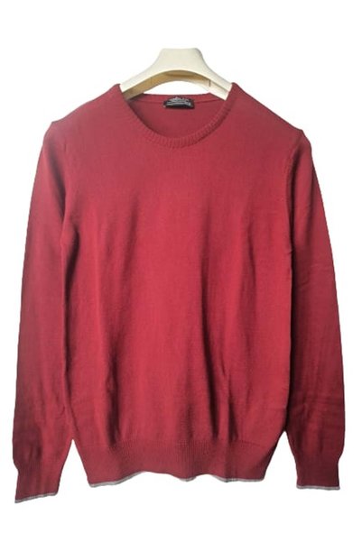 COLLEZIONI Collezione Men's Mercerized Sweater - Uce 190710   - Claret Red - XL