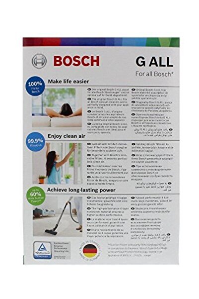Bosch Bsg 72000 Formula G - Προϊόν σε συσκευασία με σακούλα σκόνης, συμβατό με όλα τα συστήματα