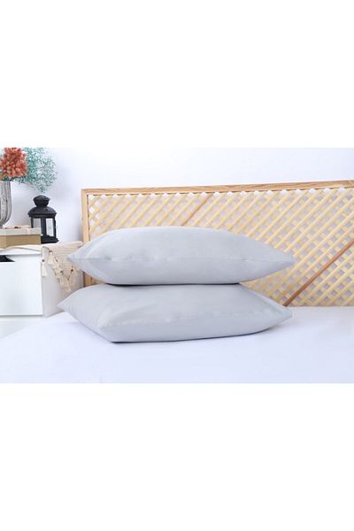 Semecca Plain Cotton 2-Piece Stone Color Pillowcase Set
