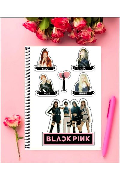 animeandyourworld Black Pink Notebook 1 Piece Special Design A4 Size Wired Striped Notebook 21*29 Cm