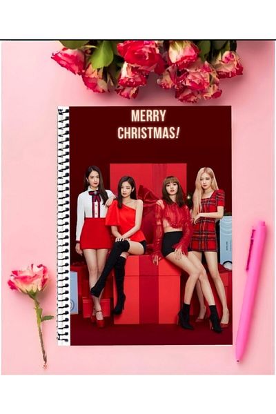 animeandyourworld Black Pink Notebook 1 Piece Special Design A4 Size Wired Striped Notebook 21*29 Cm