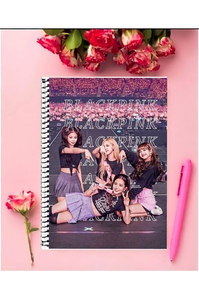 animeandyourworld Black Pink Notebook 1 Piece Special Design A4 Size Wired Checkered Notebook 21*29 Cm
