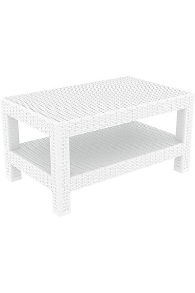 Siesta Rattan Monaco Uzun Sehpa Beyaz