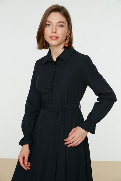 Trendyol Modest Tkané šaty s námořnickým límečkem TCTSS22EB0099