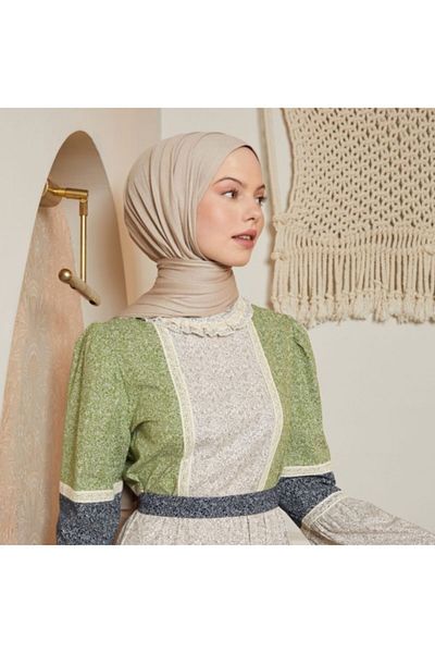 5 FİVE SCARF Βαμβακερό χτενισμένο σάλι σε κρεμ χρώμα