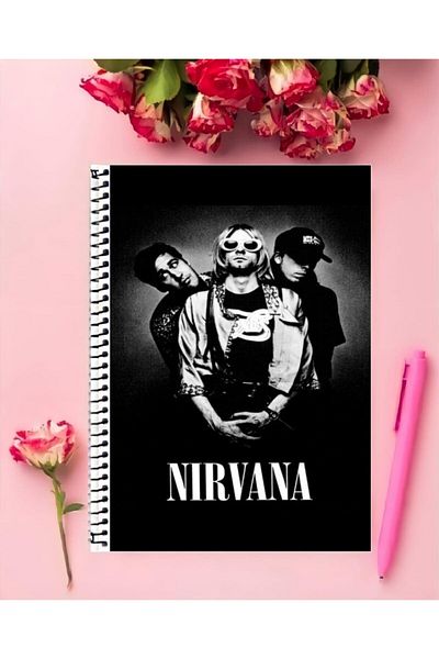 animeandyourworld Nirvana Notebook 1 Piece Special Design A4 Size 21*29 Cm Wired Checkered Notebook