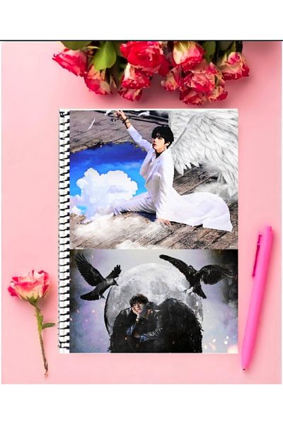 animeandyourworld دفتر ملاحظات Bts قطعة واحدة بتصميم خاص مقاس A4 سلكي مخطط مقاس 21*29 سم