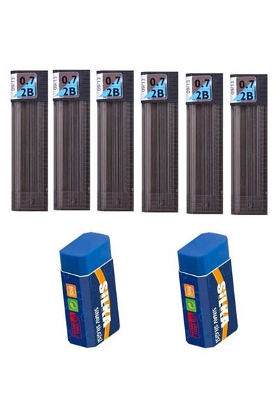 Tombow 2b 0.7 Mm Tip 6 Pieces + Eraser 2 Pieces