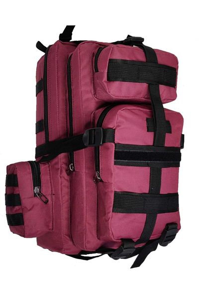 LIGHTINGHM 42 Lt Mountaineer Outdoor Camping Trekking Military Tactical Waterproof Backpack with Compartment Claret Red