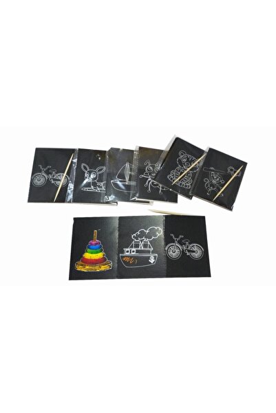 Erbek 20 Adet Kız Model-a4 Boyutunda Kum Boyama Seti Ve 10 Adet Sihirli Kazımalı Kart Seti