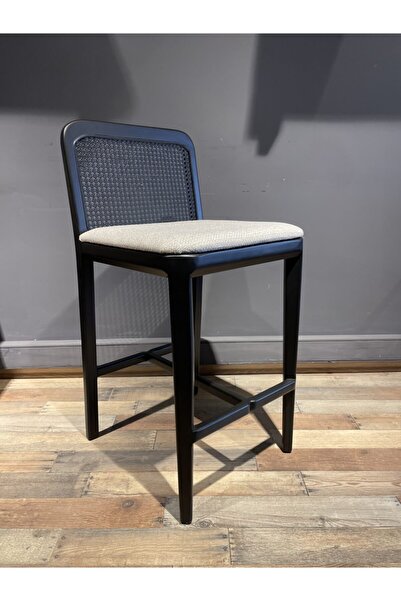 modelsa design Ahşap Hazeranlı Bar Taburesi