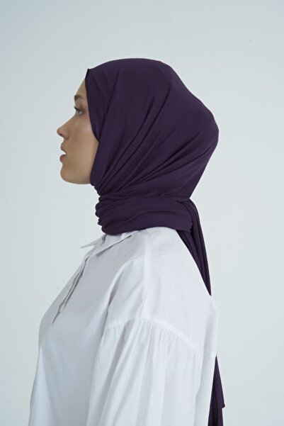 Gülsoy شال نسائي من القطن الممشط باللون الأرجواني الباذنجاني - 27