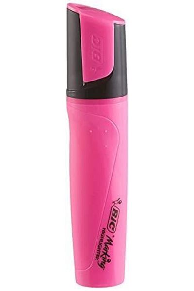 Bic Pink Marking Flat Highlighter, Case of 12 Highlighters
