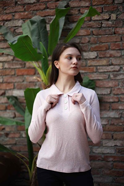 Blues Outlet Γυναικεία μπλούζα Polo Neck Soft-ροζ