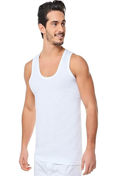 Sedef Men's 4-Piece White Combed Cotton Athlete Mrt1001b4