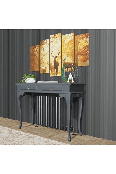 ROYS AHŞAP 100 Cm Antrasit Gri Çekmeceli Petek Üstü Yüksek Dresuar