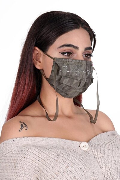 meditex Gümüş Iyonlu Boyundan Askılı Yıkanabilir Taşlı Maske T-3