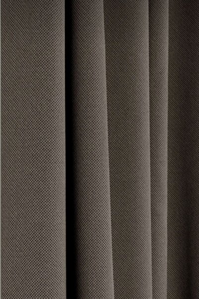 ÇOPURLAR PERDE Country Tarz Hasır Termal Karartma Blackout Taş Rengi Fon Perde Düz Dikim