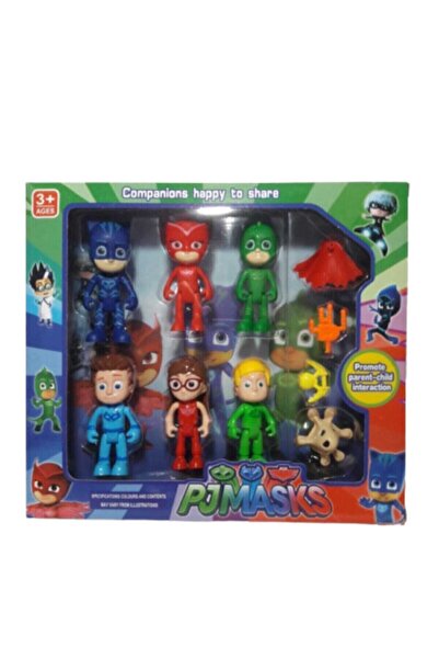 BFY TOYS Pjmasks 10'lu Pijamaskeliler Figür Seti , Pjmask, Pjmaskeliler, Kedi Çocuk, Kertenkele, Baykuş Kız