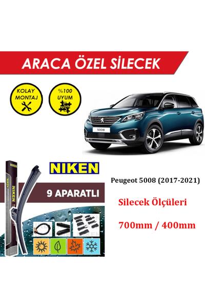 MeyZone Peugeot Pejo 5008 Ön Cam Silecek Takımı (2017-2021 )