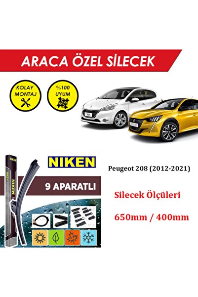 MeyZone Peugeot Pejo 208 Ön Cam Silecek Takımı (2012-2021)