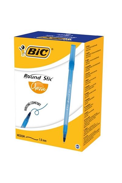 Bic BlUe RoUnd STic Classic M Nib 1.0 Mm BallpoinT Pen - 60 Pieces