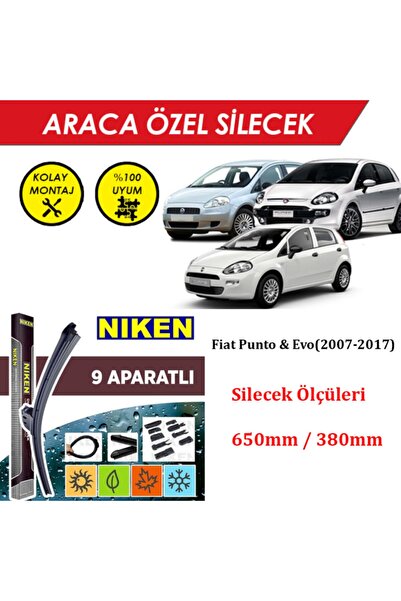 MeyZone Fiat Punto & Punto Evo Ön Cam Silecek Takımı (2007-2017)