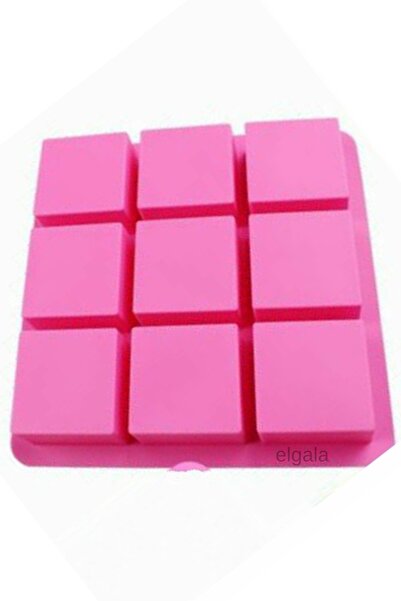 ELGALA قالب كيك سيليكون مربع الشكل للشوكولاتة والصابون والكعك 9 أقسام