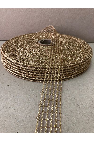 Kreatif Mağaza 1 Meter Gold Jute Mesh Ribbon 2.5 cm – Ribbon