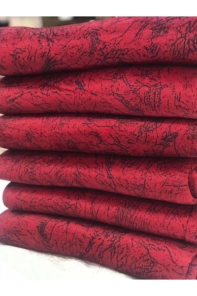 Madame Blue Sponge Vein Patterned Non-Slip Sofa & Sofa Bed Cover Red