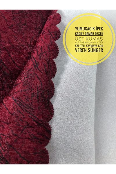Madame Blue Sponge Vein Patterned Non-Slip Sofa & Sofa Bed Cover Red
