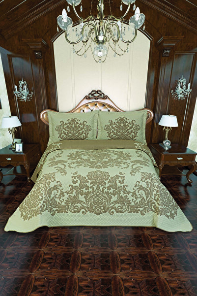 Veranova Home Cozy Chalet Double Face Pano Yatak Örtüsü Çift Kişilik Bej