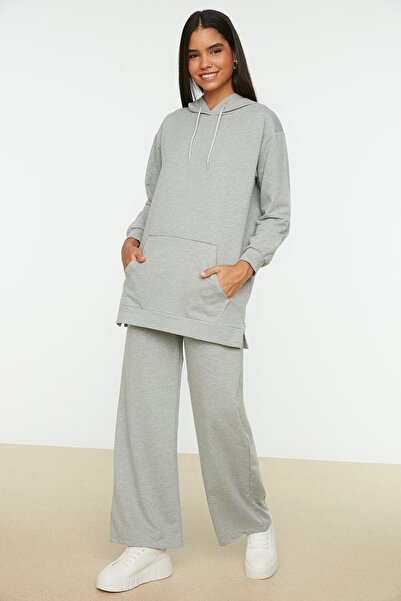 Trendyol Modest Sweatsuit Set - Gray - Oversize