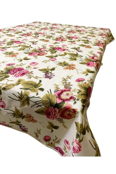 Vip Home Concept Market Ürünleri طقم مفارش طاولة مقاس 120x190 سم (ورد إنجليزي) مفرش طاولة Vip قابل للغسل