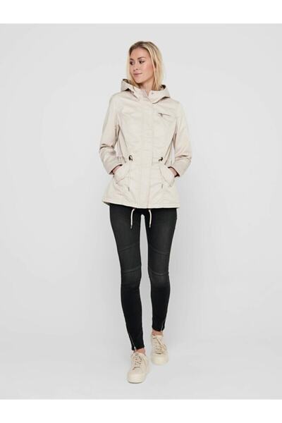 ONLY Women's Beige Onllorca Canvas Spring Coat Coat 15216452