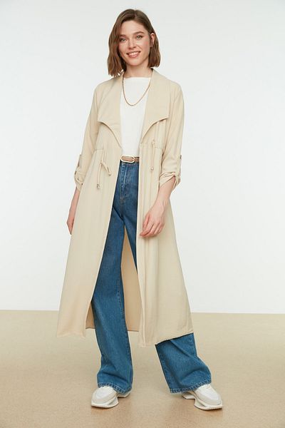 Trendyol Modest Cap & Abaya - Beige - Basic