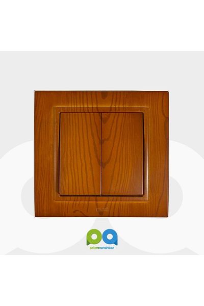 ELBİ Zena Commutator Double Switch Framed Wood New Cherry