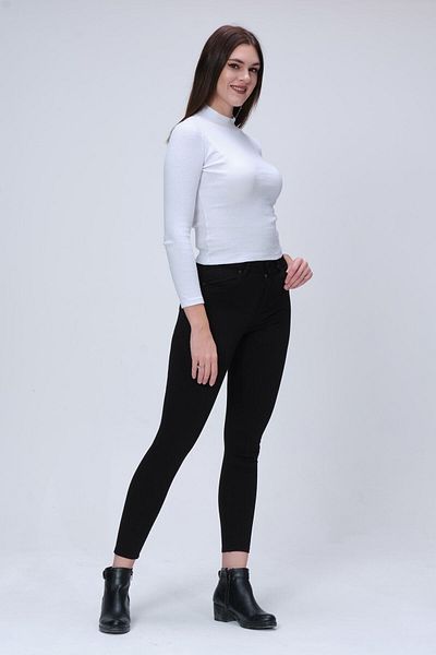 Ramrod Women's Black Lycra Non-Fading High Waist Skinny Trousers, harmony